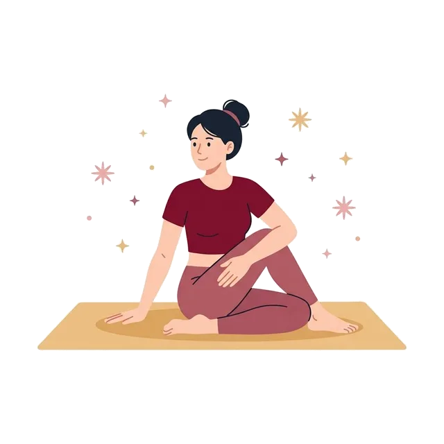 Coréla Illustration einer sitzenden Pilates-Übung